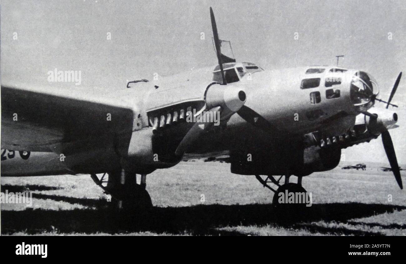 German Heinkel III aircraft, in Spain, during the Spanish Civil War Stock Photo