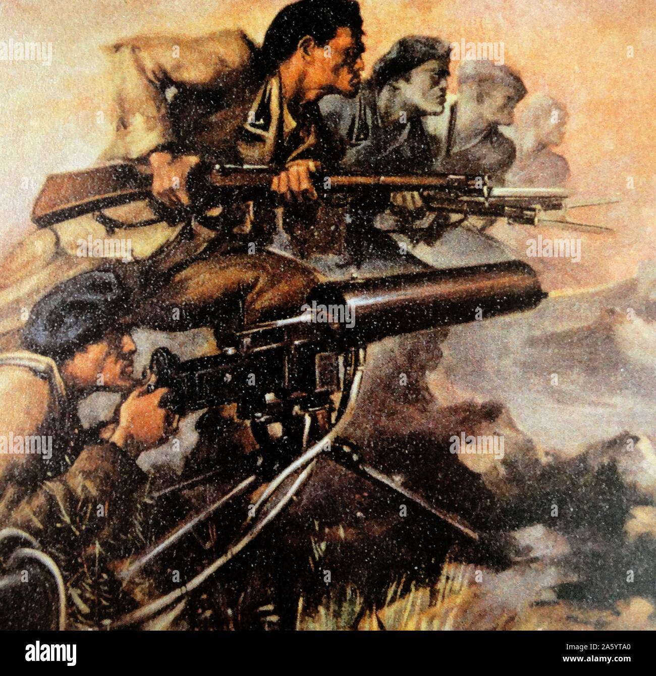 Battle of Guadalajara: Nationalist forces included the Italian Corps of Volunteer Troops (Corpo Truppe Volontarie, or CTV). The Battle of Guadalajara (March 8–23, 1937) saw the People's Republican Army (Ejército Popular Republicano, or EPR) defeat Italian and Nationalist forces attempting to encircle Madrid during the Spanish Civil War. Stock Photo