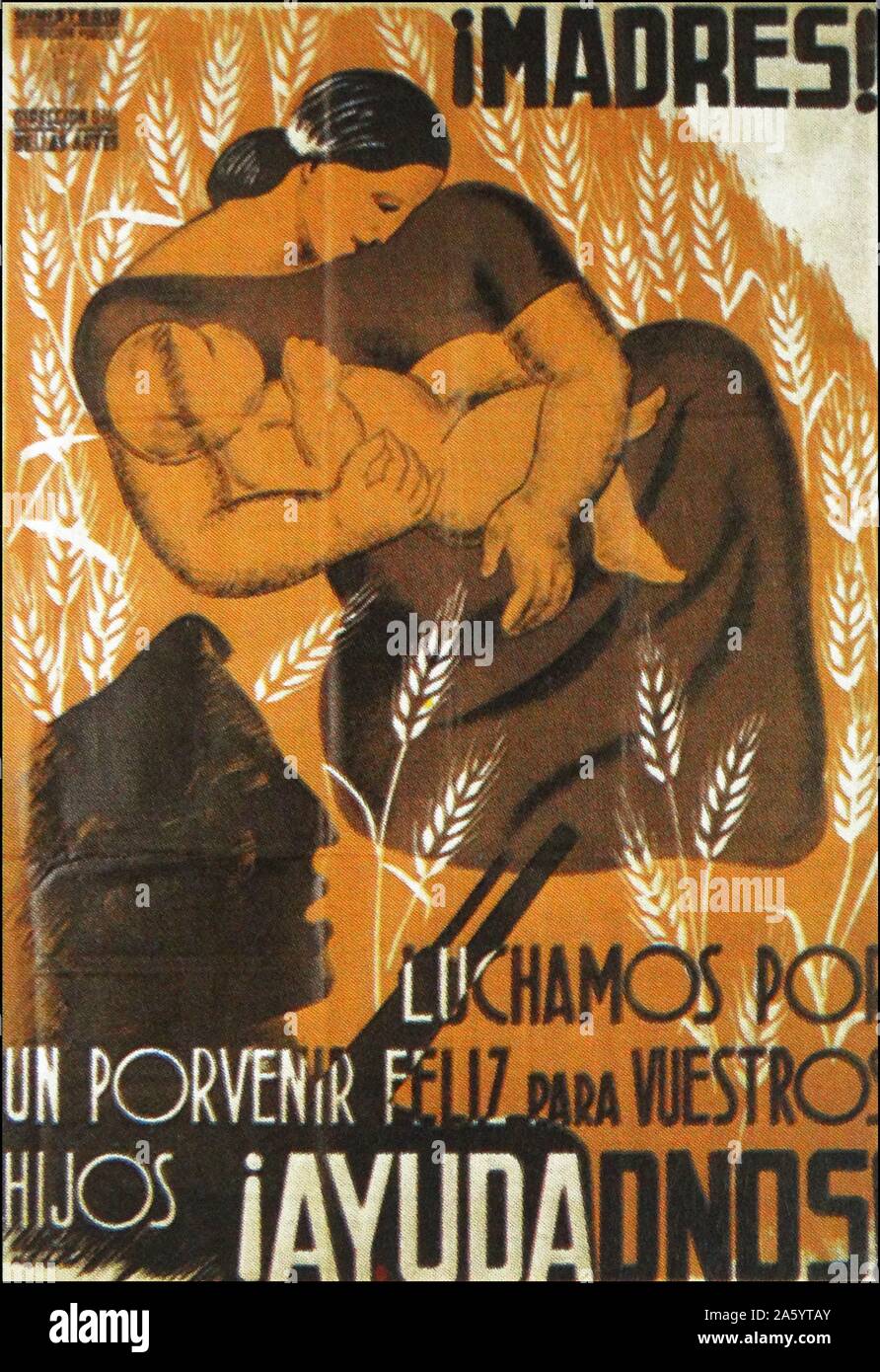 Propaganda poster to encourage the production of food during the Spanish Civil War Stock Photo