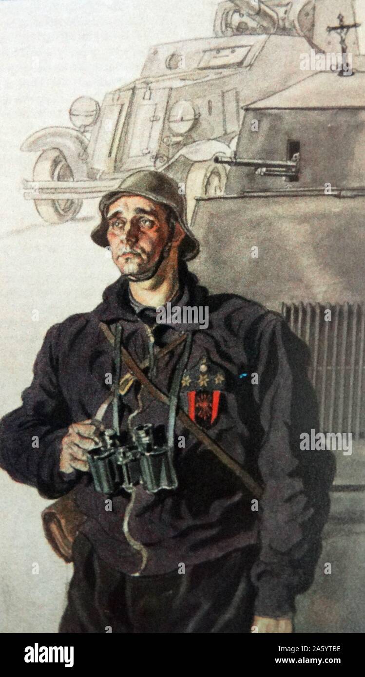 A Falangist, (Nationalist) officer, during the Spanish Civil War Stock Photo