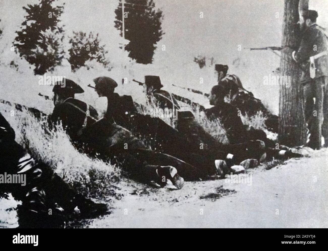 The Civil Guard (Guardia Civil) military force during the Spanish Civil War Stock Photo