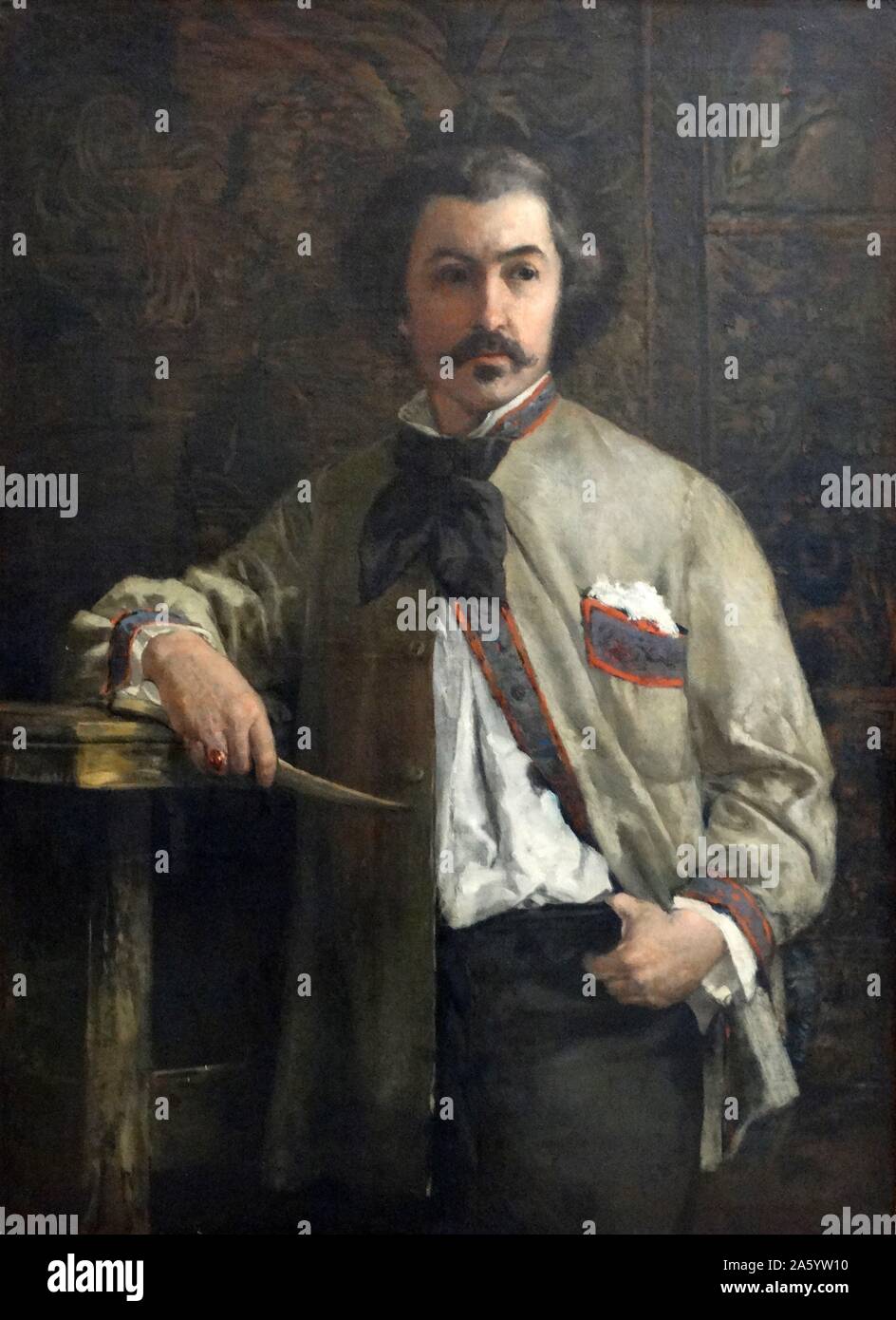 Portrait of Antonie Etex by Thomas Couture (1815-1879) French history painter and teacher. He attended Arts et Métiers Paris Tech. Dated 1850 Stock Photo