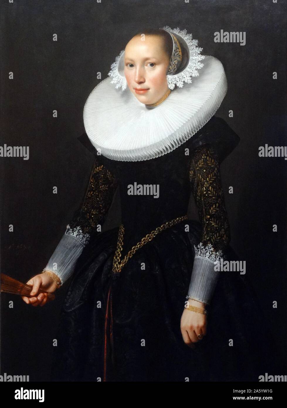 Portrait of a Lady by Nicolaes Pickenoy (1590-1653) Dutch painter of Flemish origins. Dated 17th Century Stock Photo