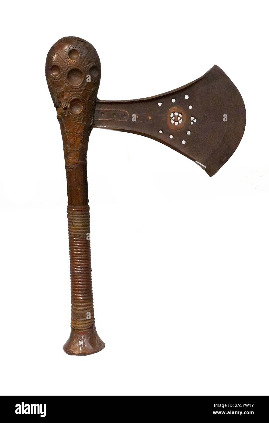 Weapons of Leadership, Kuba axe, from Democratic Republic of Congo. Stock Photo