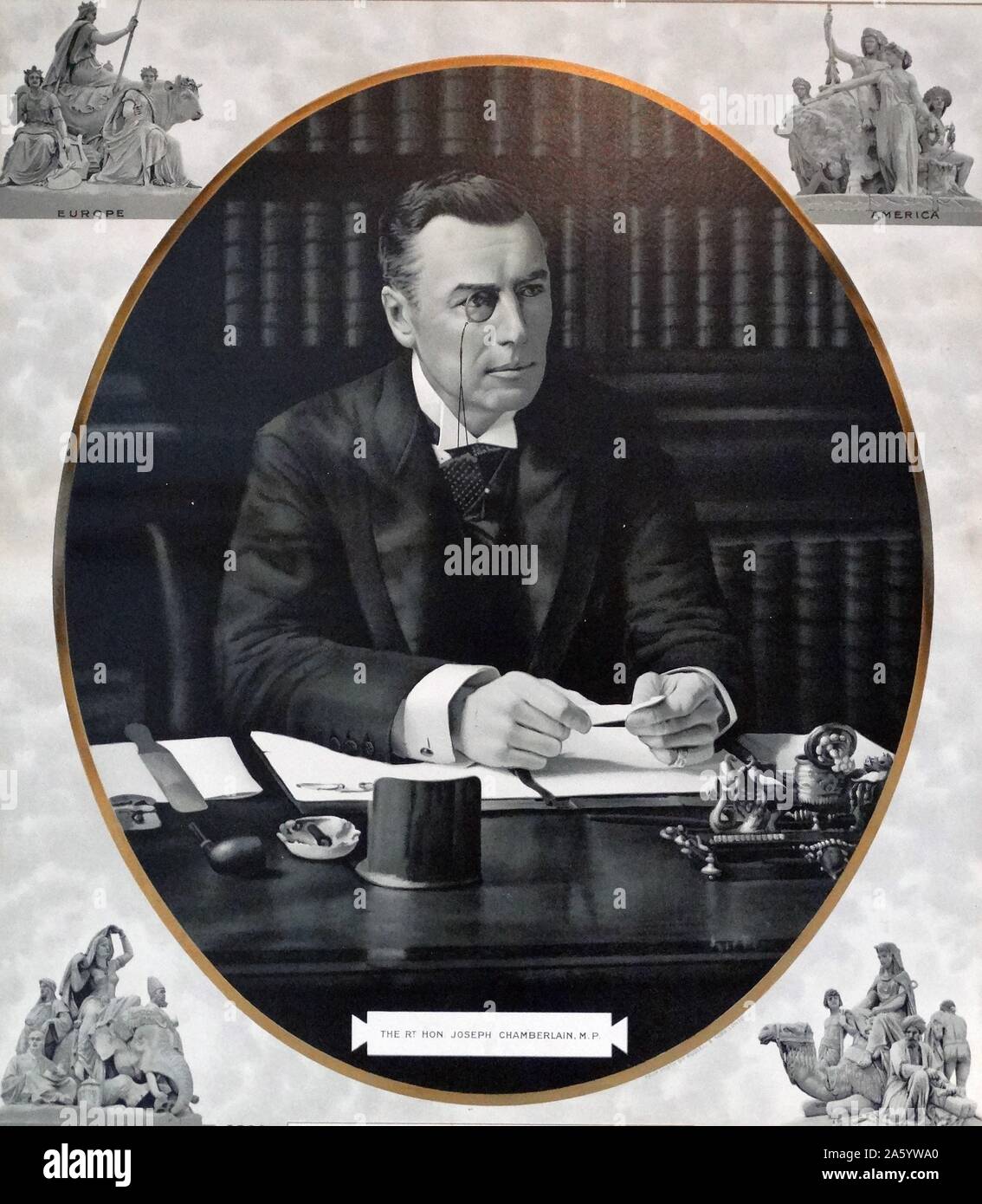 The Right Honourable Joseph Chamberlain (1836-1914) British politician and statesman. Dated 1900 Stock Photo