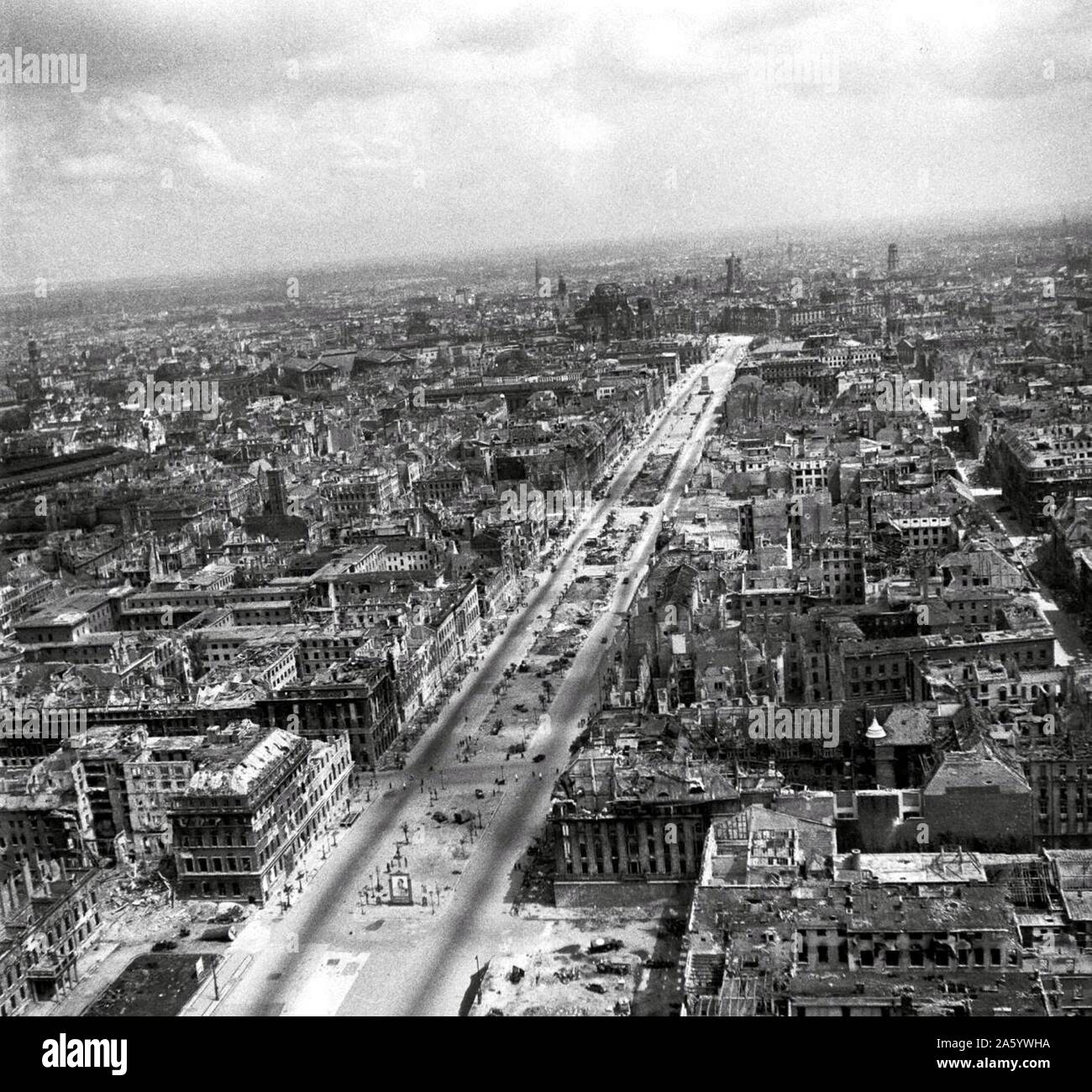 Ruins of Berlin, Germ, any at the end of World War Two. 1945 Stock Photo