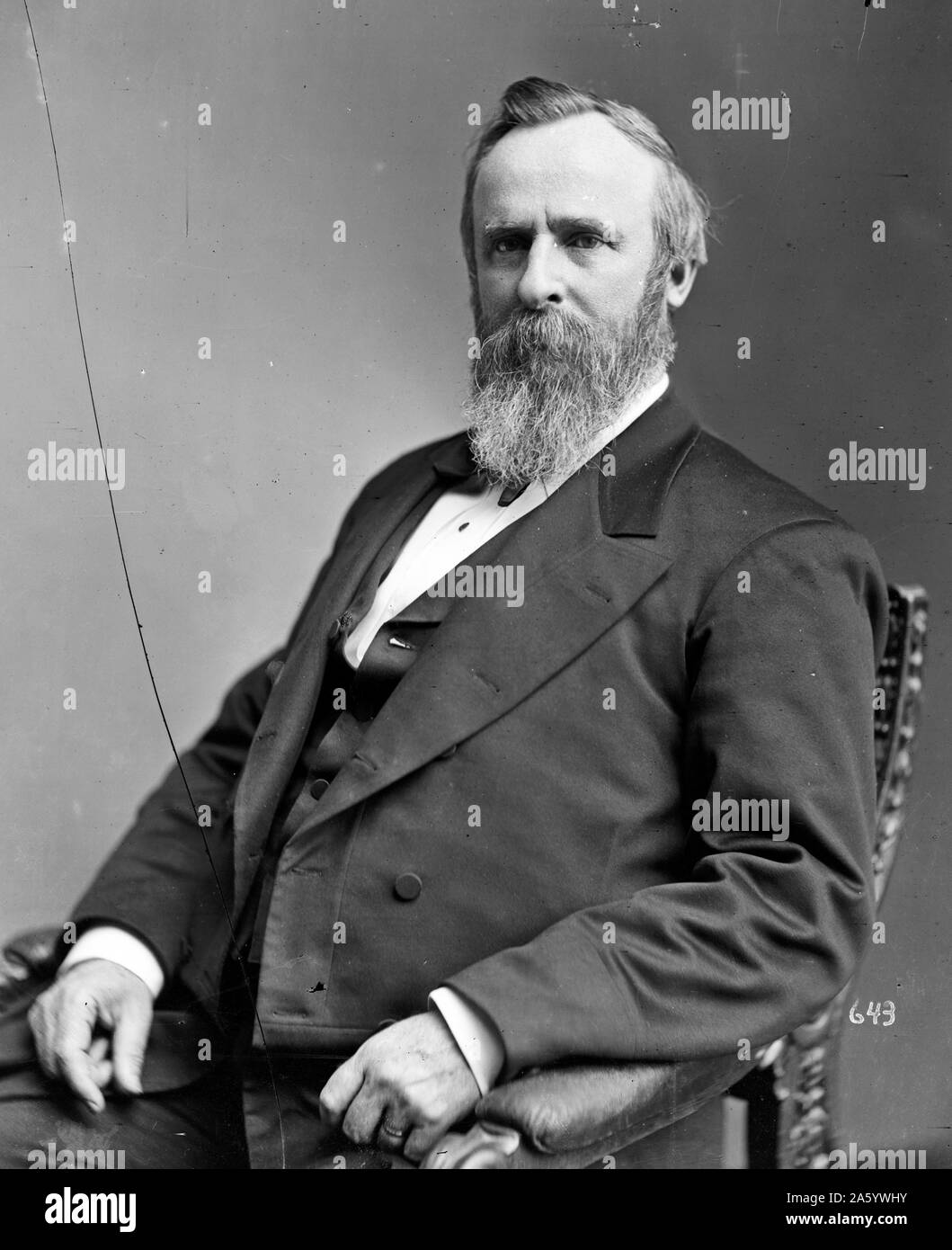 Rutherford Birchard Hayes (October 4, 1822 – January 17, 1893) was the 19th President of the United States (1877–1881). Stock Photo