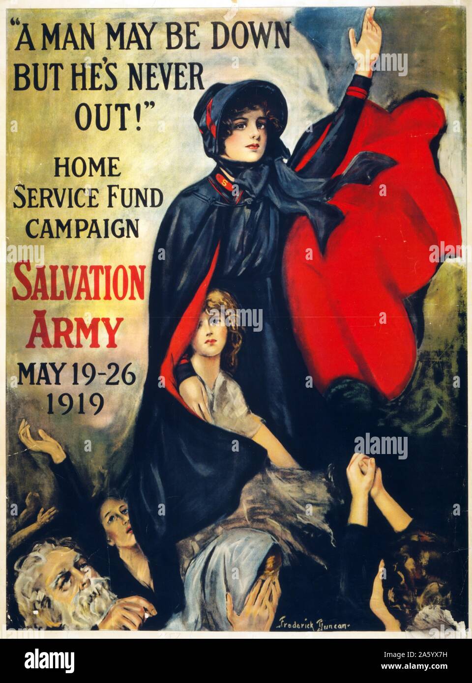 Post World war One 'Home Service Fund' Campaign poster by the Salvation Army 1919 Stock Photo