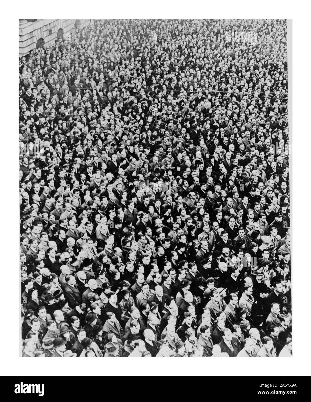 London, England. Crowd on Armistice day, at the end of world war two in Europe, 1945 Stock Photo