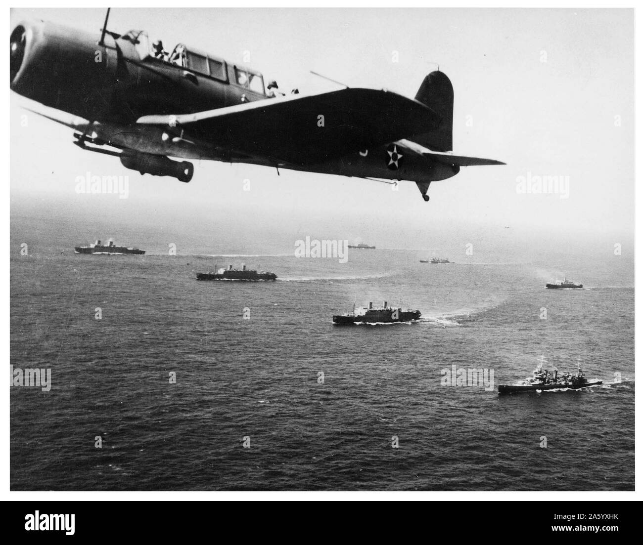 Photograph of a Convoy WS-12 en route to Cape Town, South Africa. Dated 1941 Stock Photo