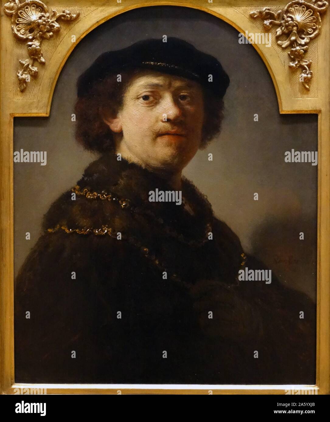 Self portrait 1637 by Rembrandt Van Rijn (1606-1669) Dutch artist Stock Photo