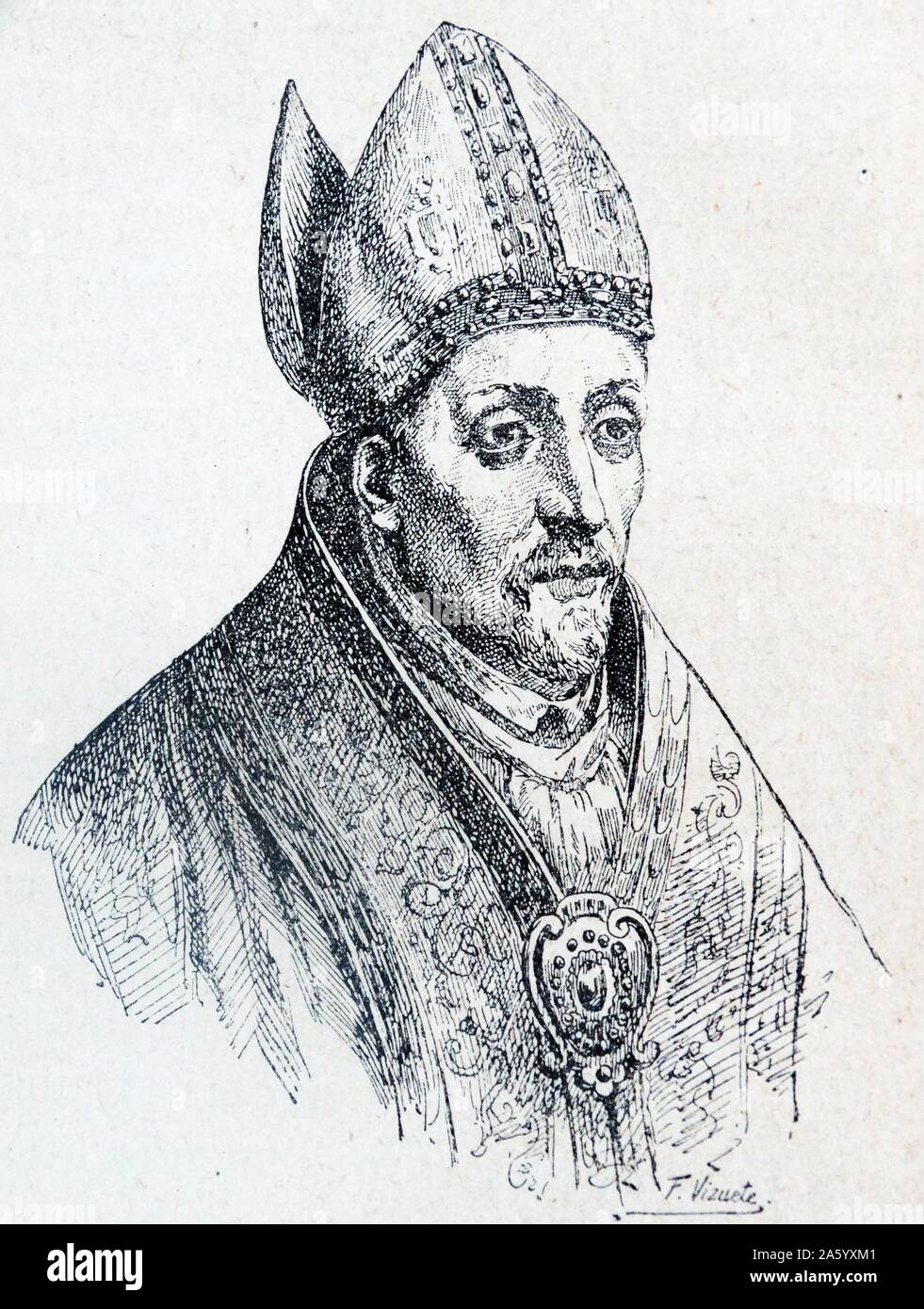 Juan García de Loaysa y Mendoza (1478 in Talavera de la Reina, near Toledo, Spain – 22 April 1546 in Madrid, Spain) was a Spanish Archbishop of Seville and Cardinal. Stock Photo