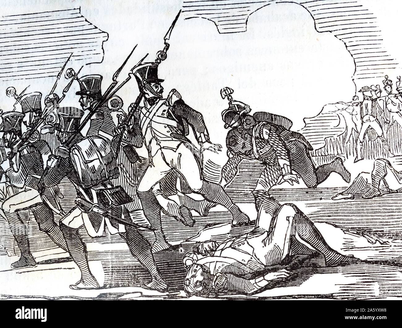 Engraving depicts the removal of Marshal General Jean-de-Dieu Soult (1769-1851) French general and statesman, named Marshal of the Empire and often called Marshal Soult, after Wellington's great victory of Salamanca. Dated 1812 Stock Photo
