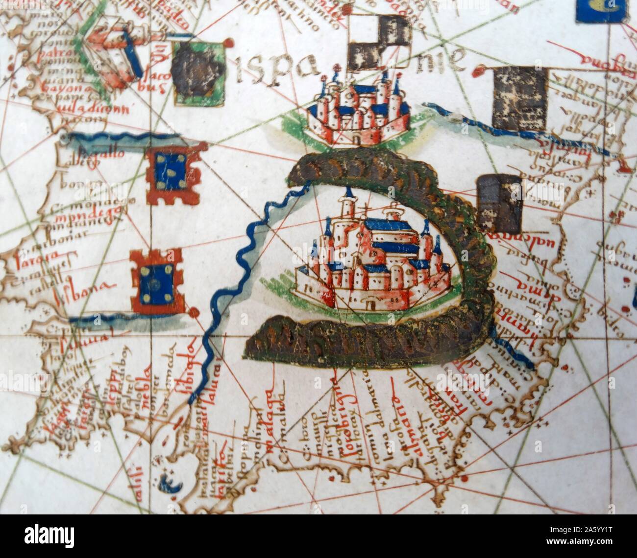 Renaissance map europe russo detail cartography geography south central ...