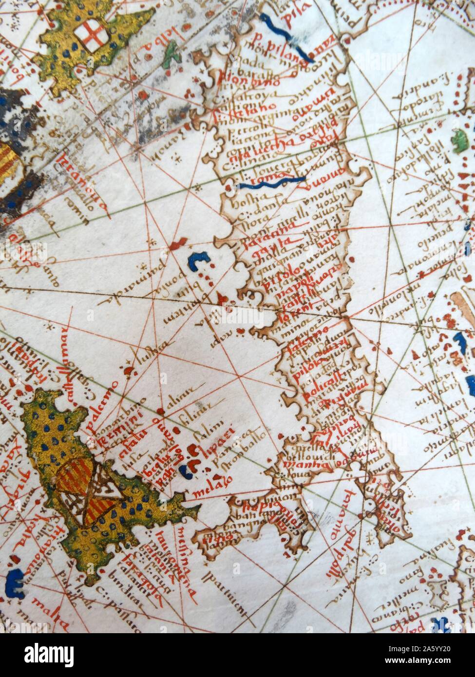 Renaissance map europe jacopo russo detail cartography geography italy ...