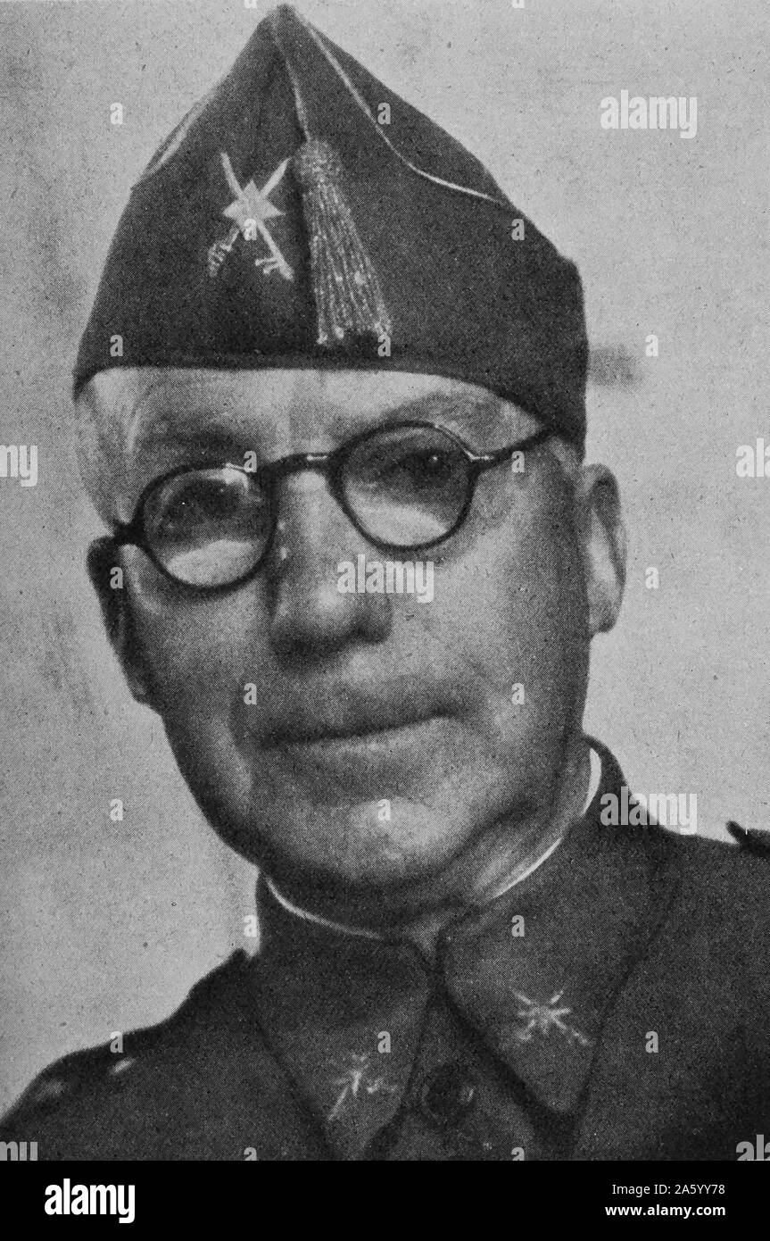 General German Gil Yuste (1866 - 1948), Spanish officer who collaborated with the military coup that tried to overthrow the Second Republic and triggered the Spanish Civil War. He held after the conflict, several government officials of General Franco. Stock Photo