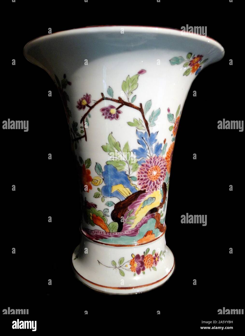 German vase made by the Meissen porcelain factory, Germany. Hard-paste porcelain, about,1745 Stock Photo