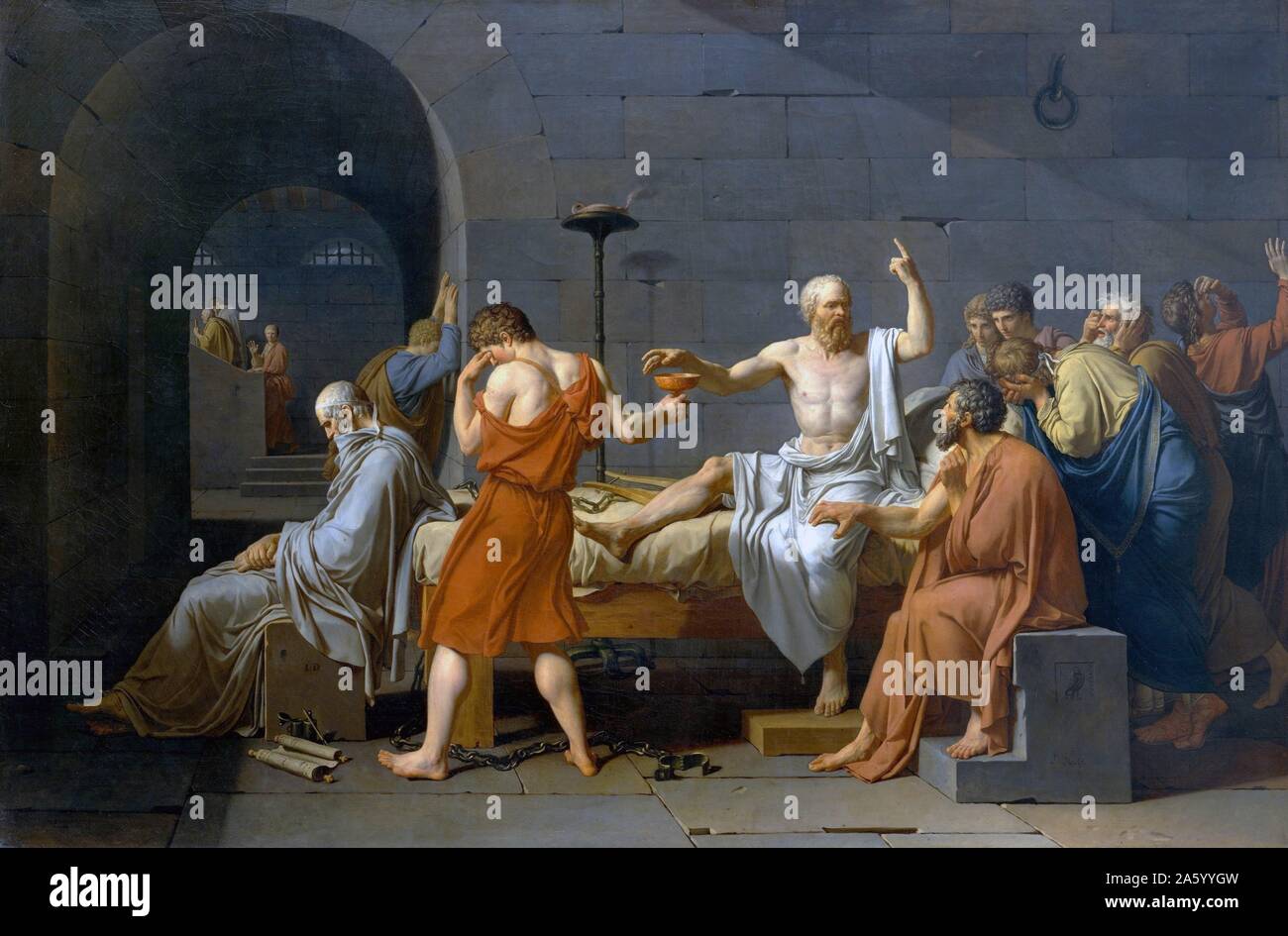 The Death of Socrates' by Jacques-Louis David (1748-1825), 1787. Oil on canvas. Stock Photo