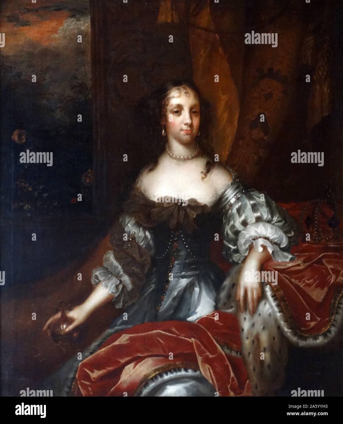 Portrait of Queen Mary of Modena (1658-1718) Queen of England, Scotland and Ireland as the second wife of James II and VII. Dated 17th Century Stock Photo