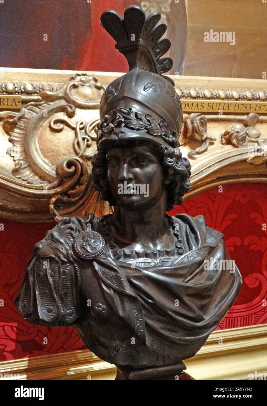 Bronze bust of Alexander the Great by François Girardon (1628-1715) French sculptor. Dated 18th Century Stock Photo