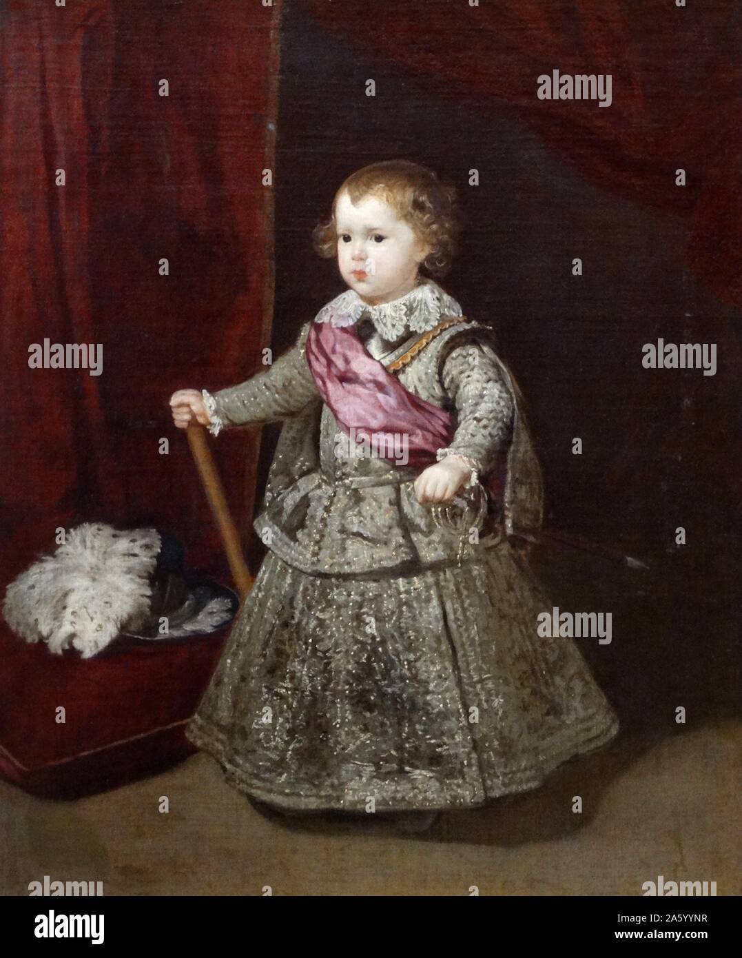 Painting titled 'Don Baltasar Carlos' by Diego Velázquez (1599-1660) a Spanish painter and leading artist for the Court of King Philip IV. Dated 17th Century Stock Photo