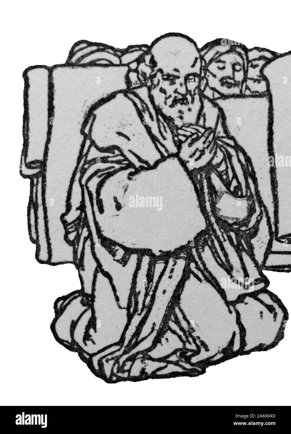 Engraving depicting a disciple of Jesus Stock Photo