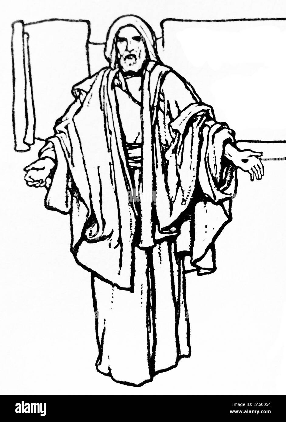 Engraving depicting Jesus Christ 'The Saviour of the World' Stock Photo