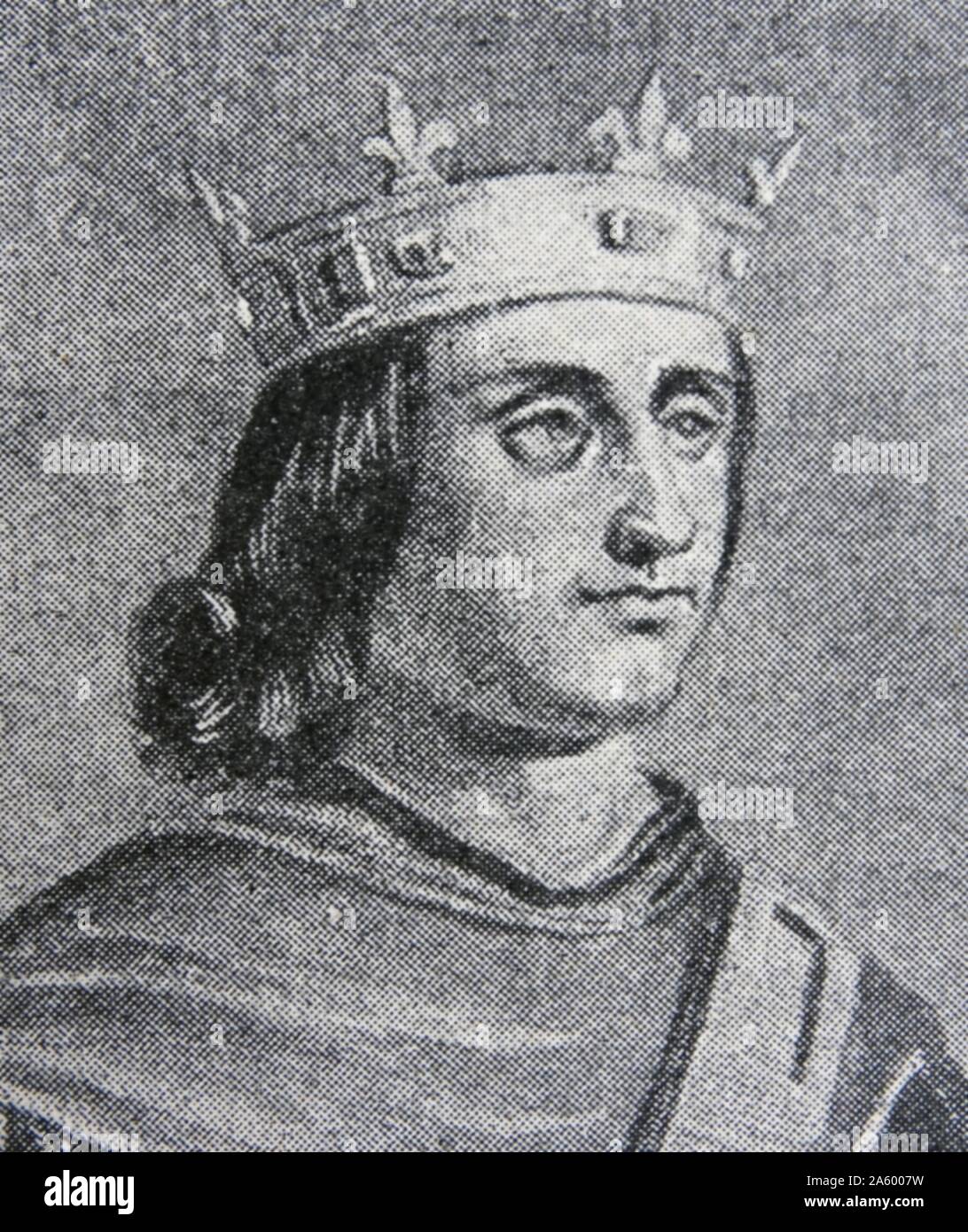 Portrait of King Philip VI of France (1293-1350) was the first King of France from the House of Valois. Dated 14th Century Stock Photo
