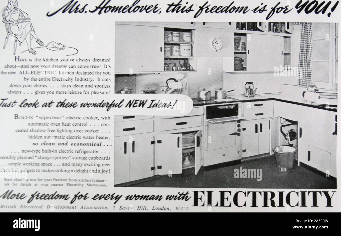 Advert for a typical 1950's American kitchen . Dated 20th Century Stock Photo