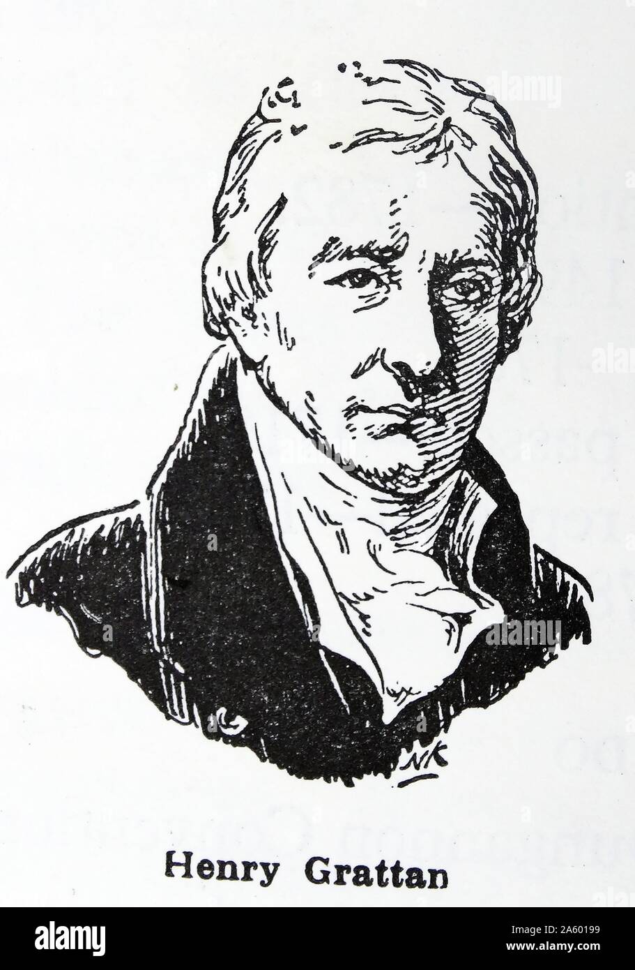 Henry Grattan (1746 – 1820) Irish politician and member of the Irish House of Commons and a campaigner for legislative freedom for the Irish Parliament in the late 18th century. Stock Photo