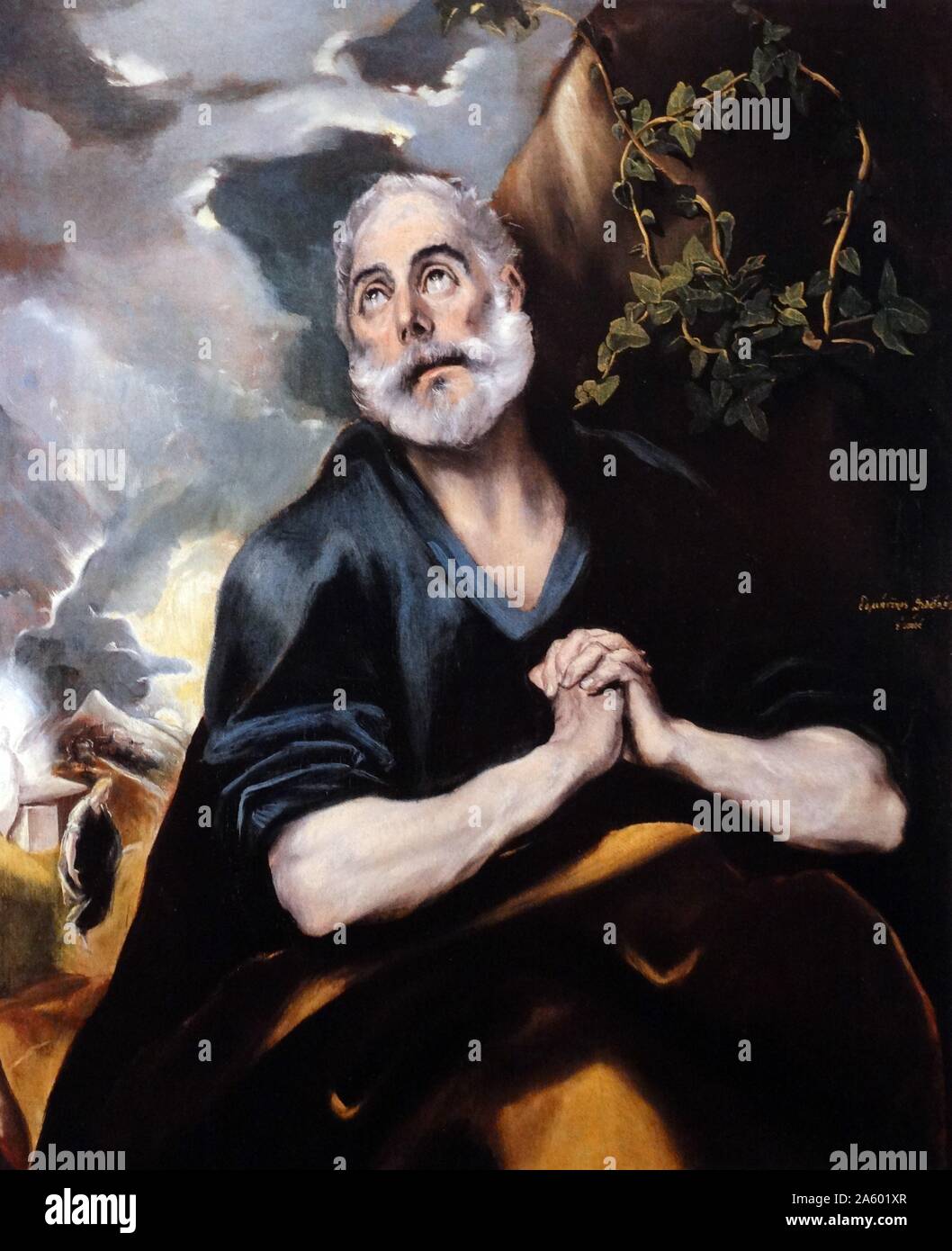 The Tears of St. Peter, c.1580-1589 by El Greco (Doménikos Theotokópoulos) (1541-1614); oil on canvas Stock Photo