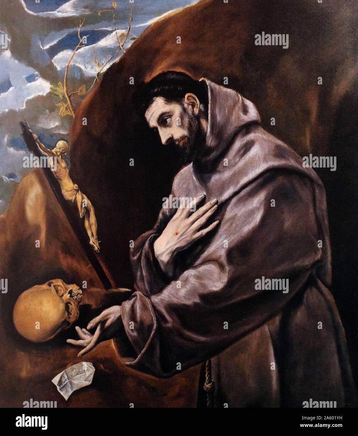 Painting titled 'Saint Francis Standing in Meditation' by El Greco ...