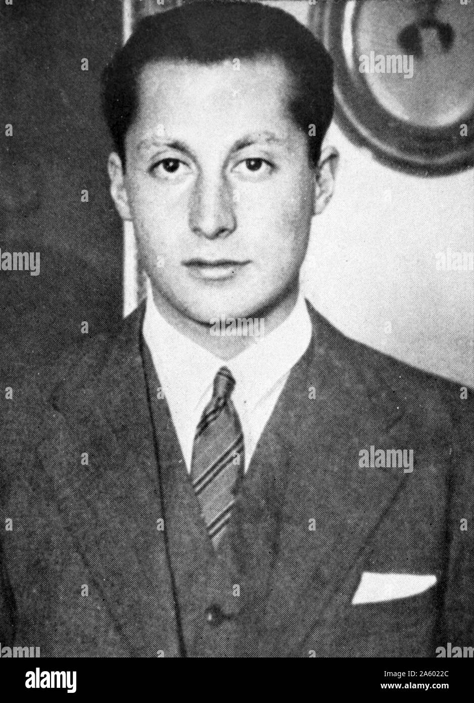 José Antonio Primo de Rivera (1903 – November 20, 1936). Spanish lawyer, nobleman, politician, and founder of the Falange Española, executed by the Spanish republican government during the course of the Spanish Civil War. Stock Photo