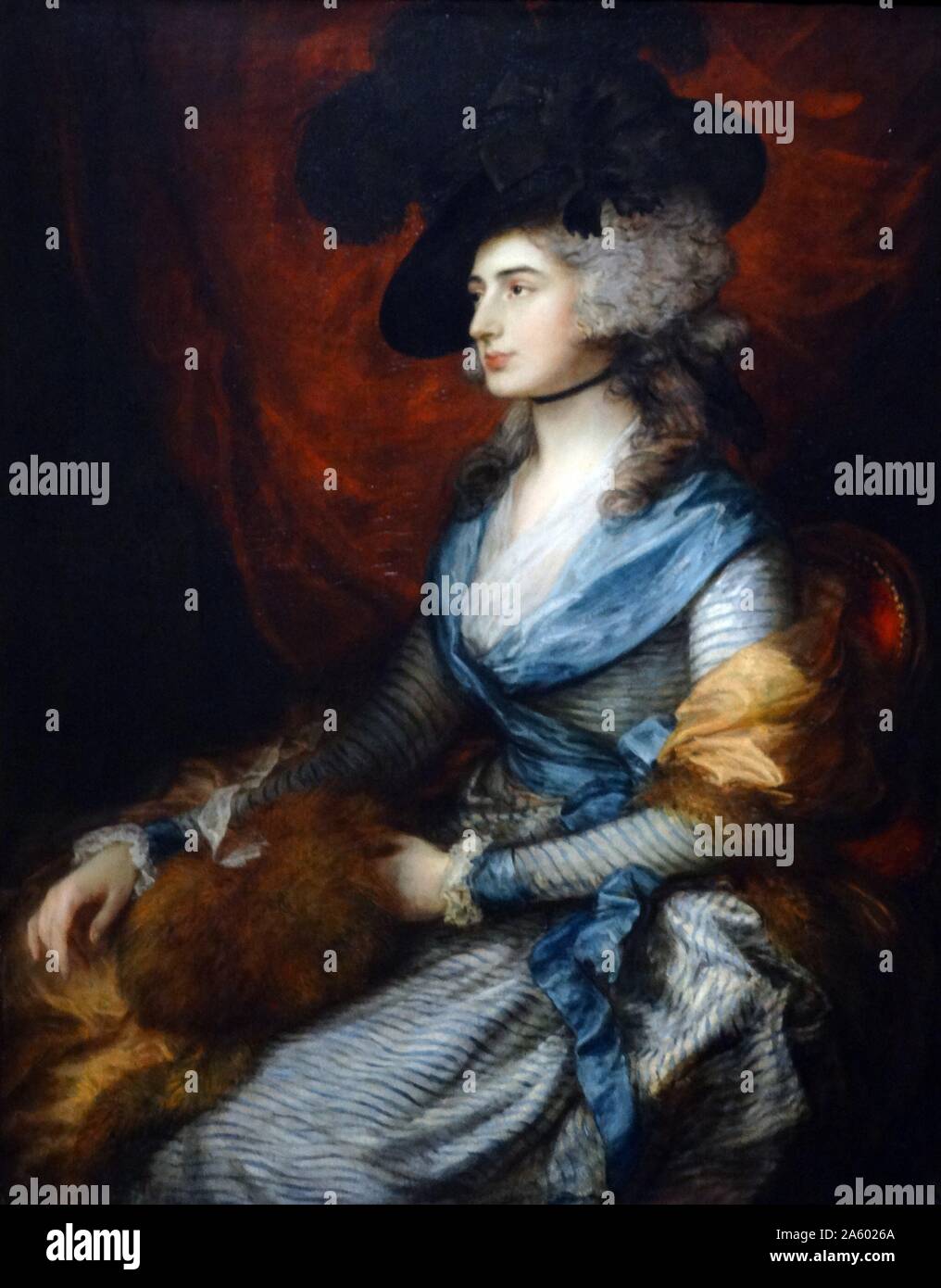 Mrs. Sarah Siddons by Thomas Gainsborough 1785. Sarah Siddons (5 July 1755 – 8 June 1831) was a Welsh-born actress, the best-known tragedienne of the 18th century Stock Photo