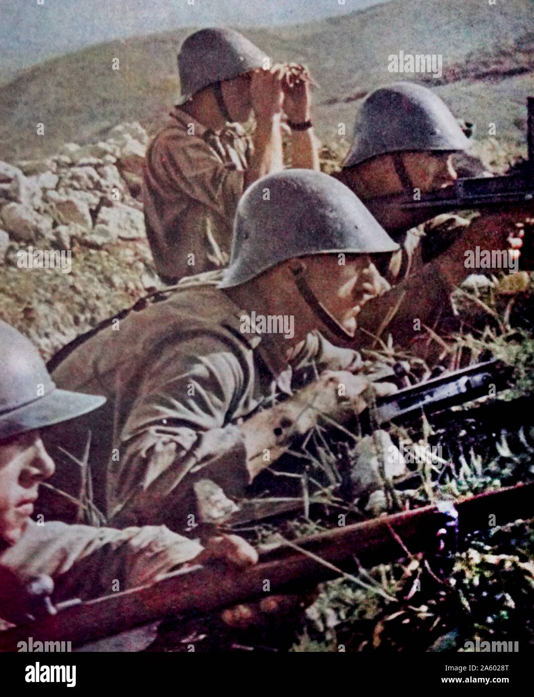 Bulgarian infantry during the German summer offensive. Stock Photo