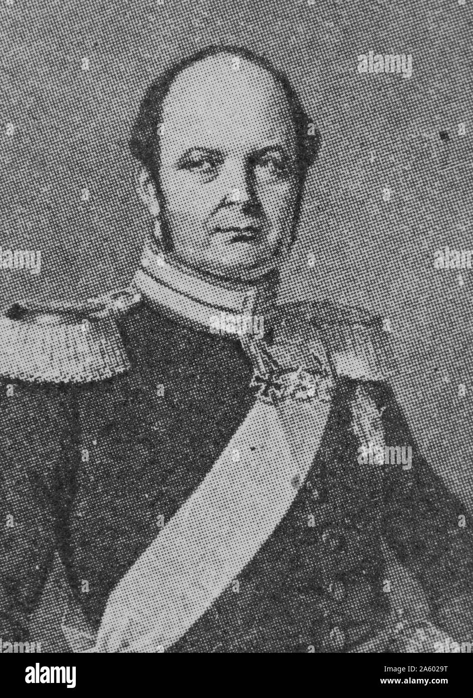 Frederic William IV. Crowned the King of Prussia at Konigsberg in 1840, he promised a list of reforms that he never carried out. He lost his sanity in 1857 and died in 1861. Stock Photo