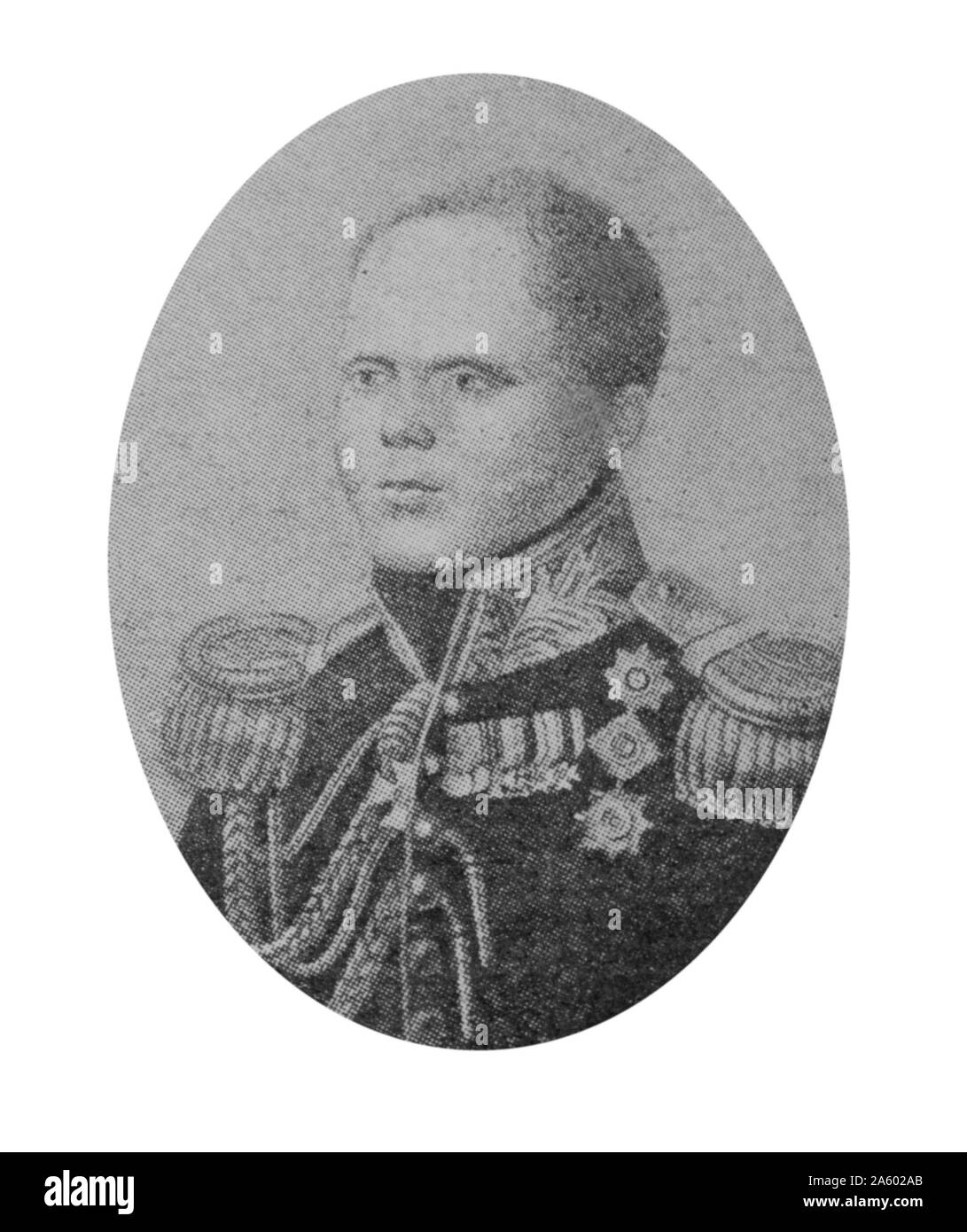 Portrait of Grand Duke Konstantin Pavlovich of Russia (1779-1831) Grand duke of Russia and the second son of Emperor Paul I and Sophie Dorothea of Württemberg. Dated 19th Century Stock Photo
