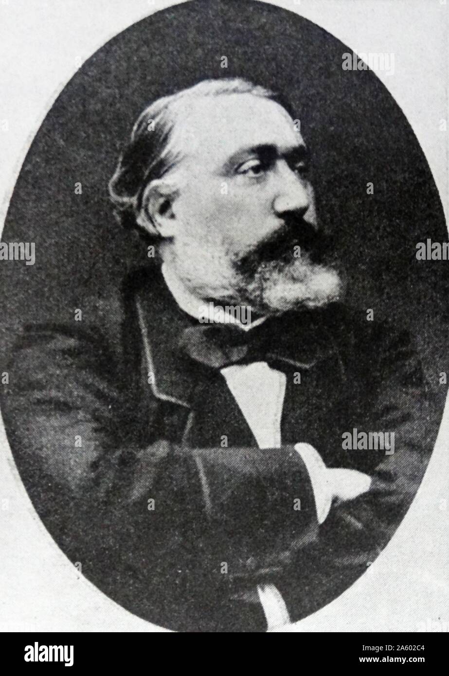 Photographic portrait of Léon Gambetta (1838-1888) a French statesman, prominent during and after the Franco-Prussian War. Dated 19th Century Stock Photo