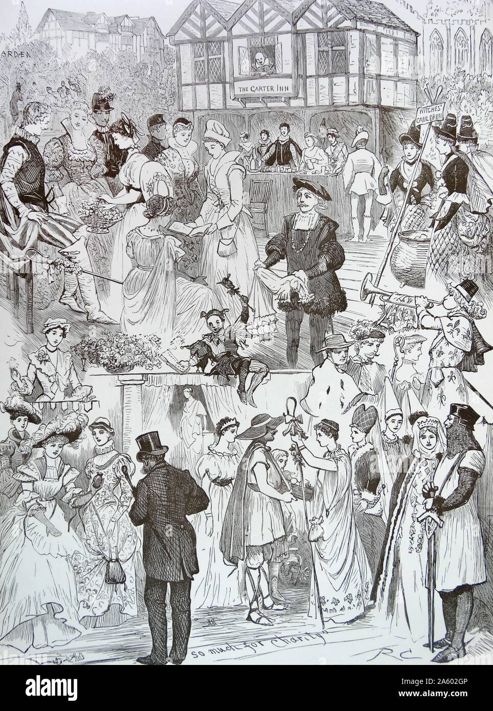 Satire graphic by Randolph Caldecott (1846-1886) a British artist and illustrator. Dated 19th Century Stock Photo