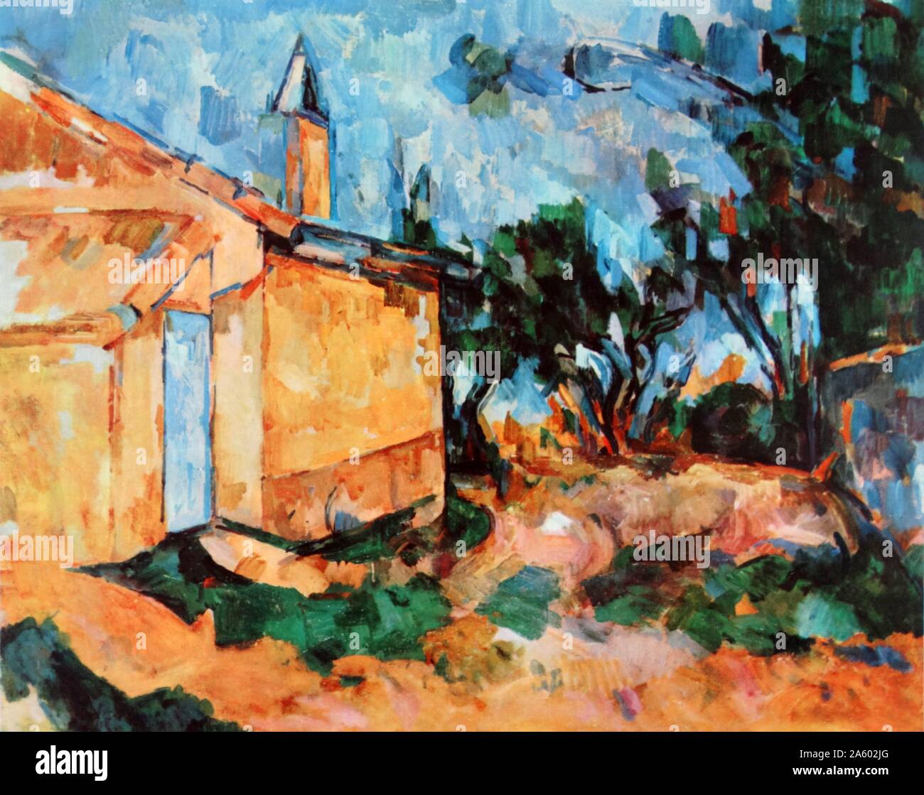 Le Cabanon de Jourdan 1906 by Paul Cézanne (1839–1906). Cézanne was a French artist and Post-Impressionist painter Stock Photo