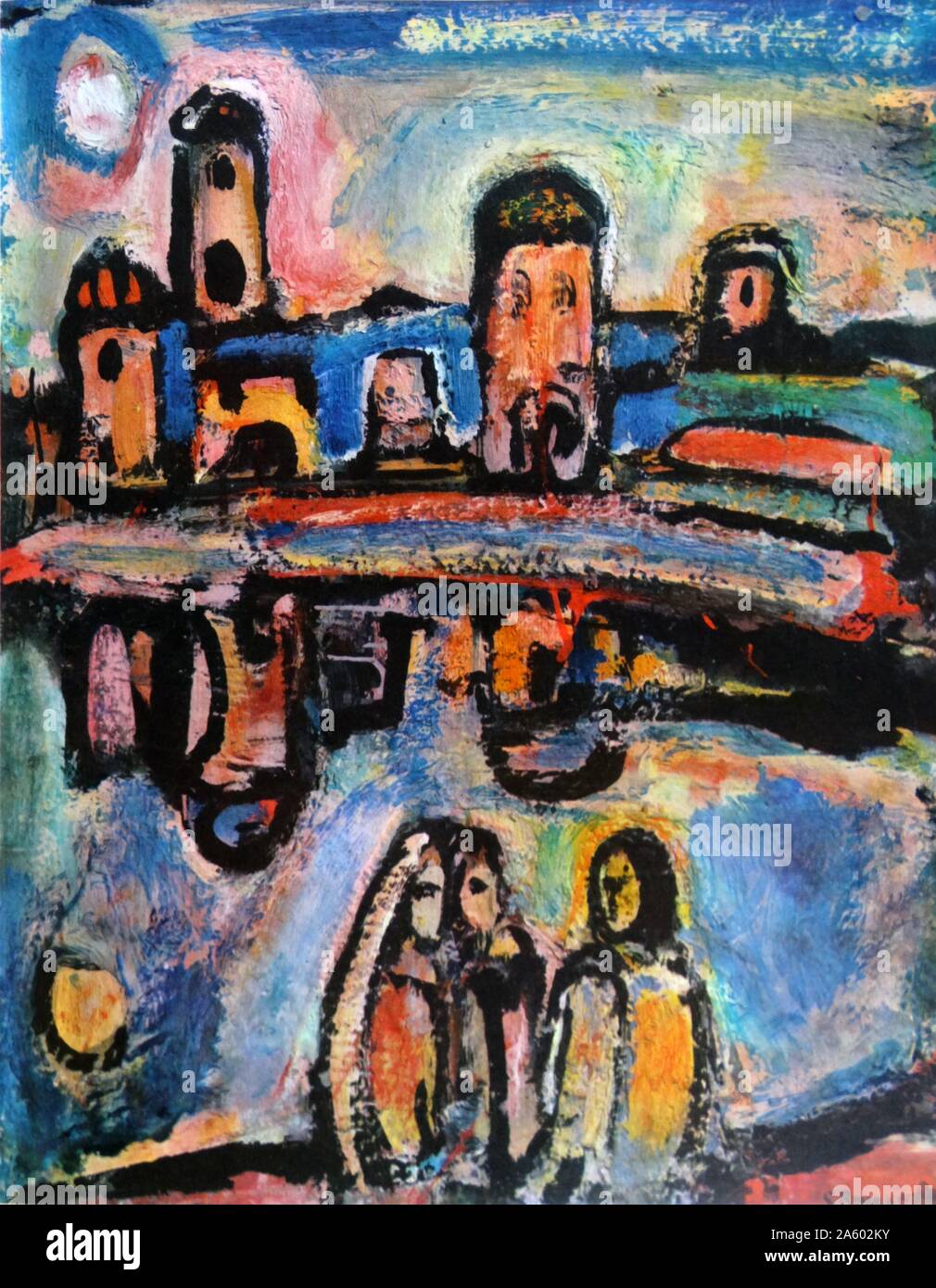 Biblical landscape 1936 by Georges Henri Rouault (1871 – 1958). French painter, draughtsman, and printer, whose work is often associated with Fauvism and Expressionism Stock Photo