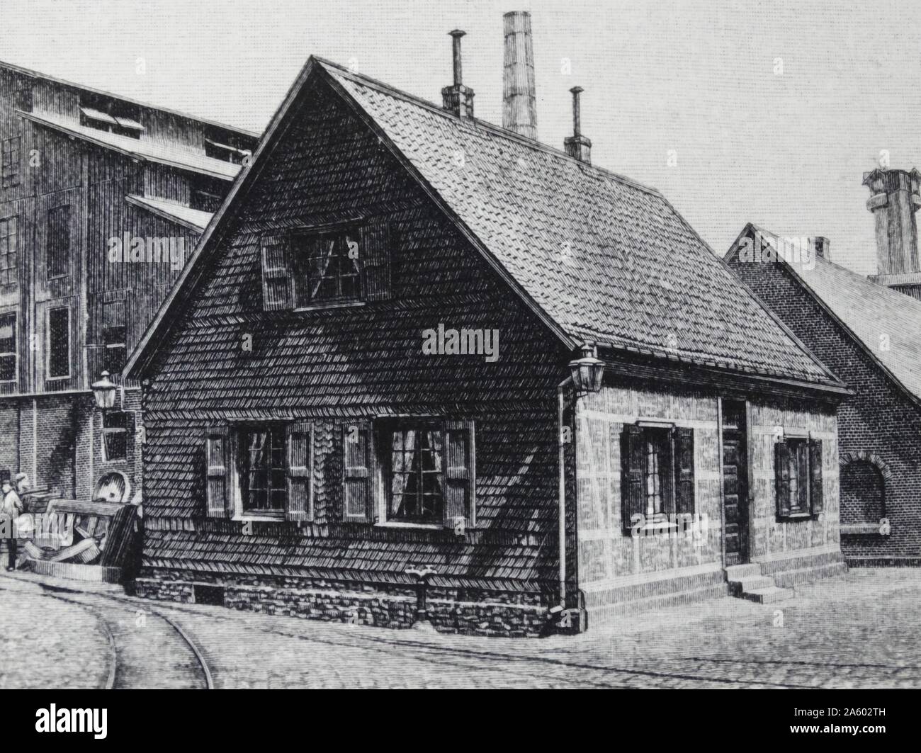 Cottage in Essen in which Alfred KRUPP (1812-1887) was born. Stock Photo