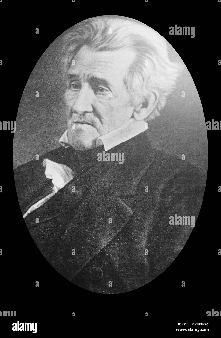 Andrew Jackson. This Daguerreotype was made at the Hermitage, Jackson’s home, in 1845, against the advices of his physician, but on his own insistence. Stock Photo