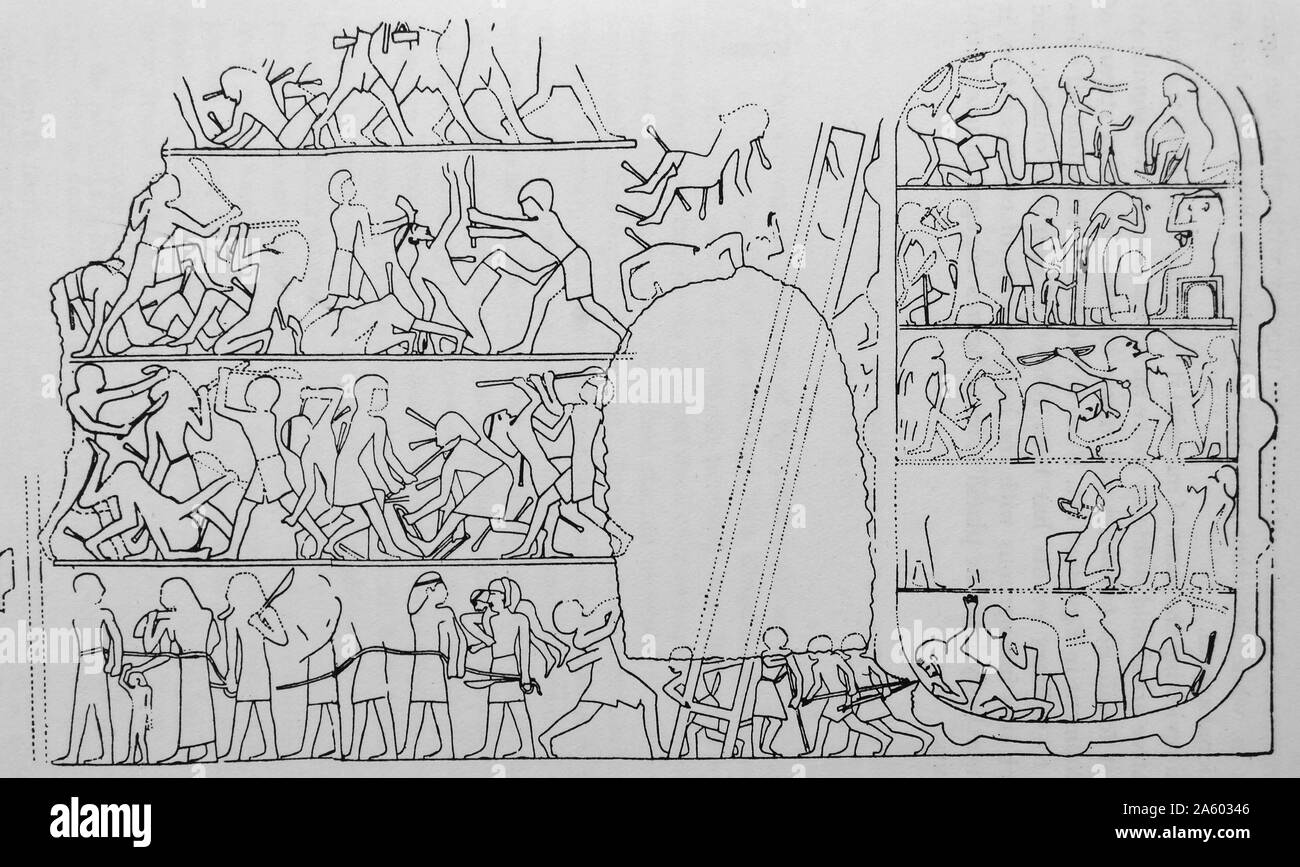 battle scene 19th Dynasty, Egypt Stock Photo