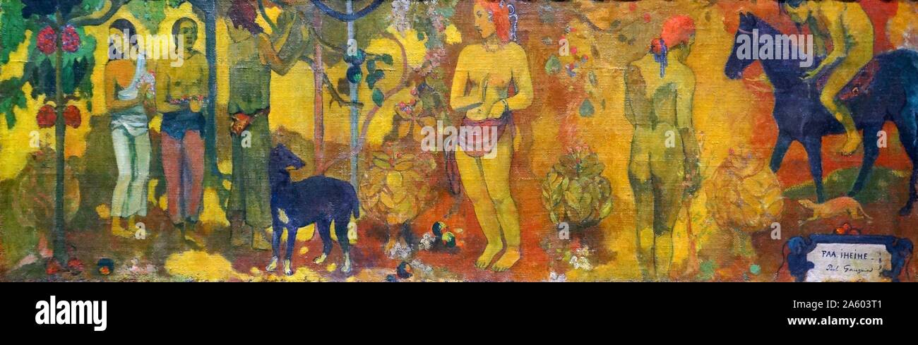 Painting titled 'Faa Iheihe' by Paul Gauguin (1848-1903) a French post-impressionist artist. Dated 1898 Stock Photo