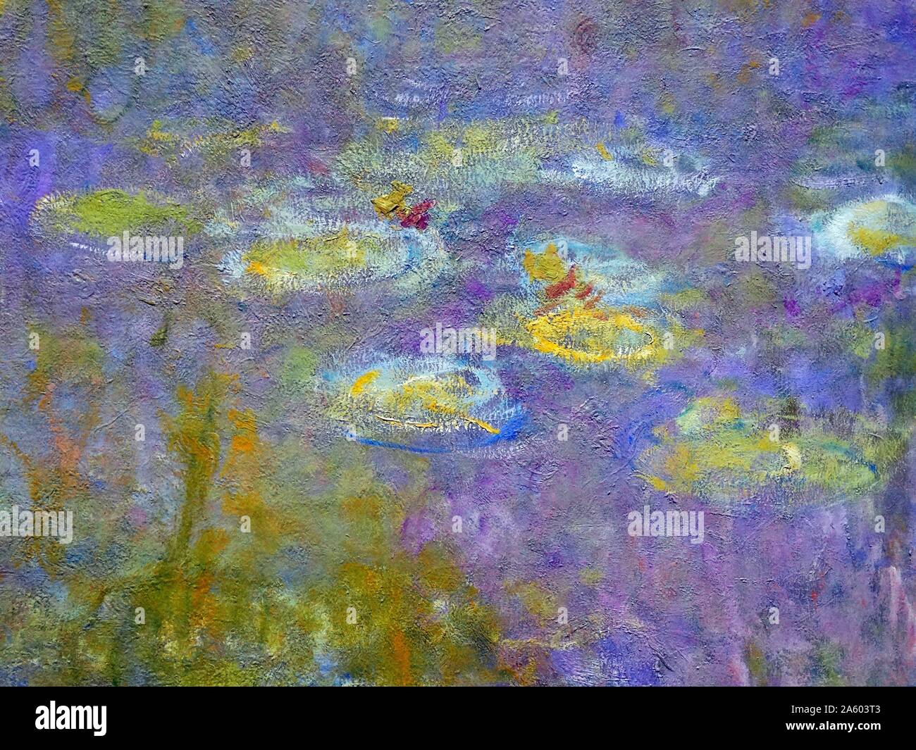 Painting titled 'Water-Lilies' by Claude Monet (1840-1926) French Impressionist painter. Dated 19th Century Stock Photo