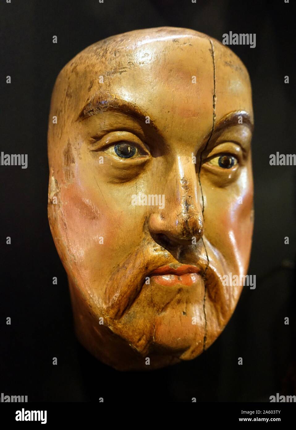 Wooden carving of Henry VIII of England (1491-1547) King of England. Dated 17th Century Stock Photo