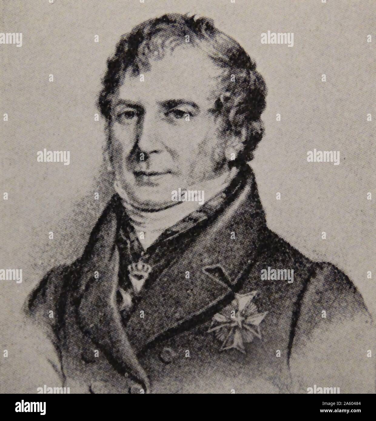 Portrait of Hans Järta (1774-1847) a Swedish administrator and Revolutionary. Dated 19th Century Stock Photo