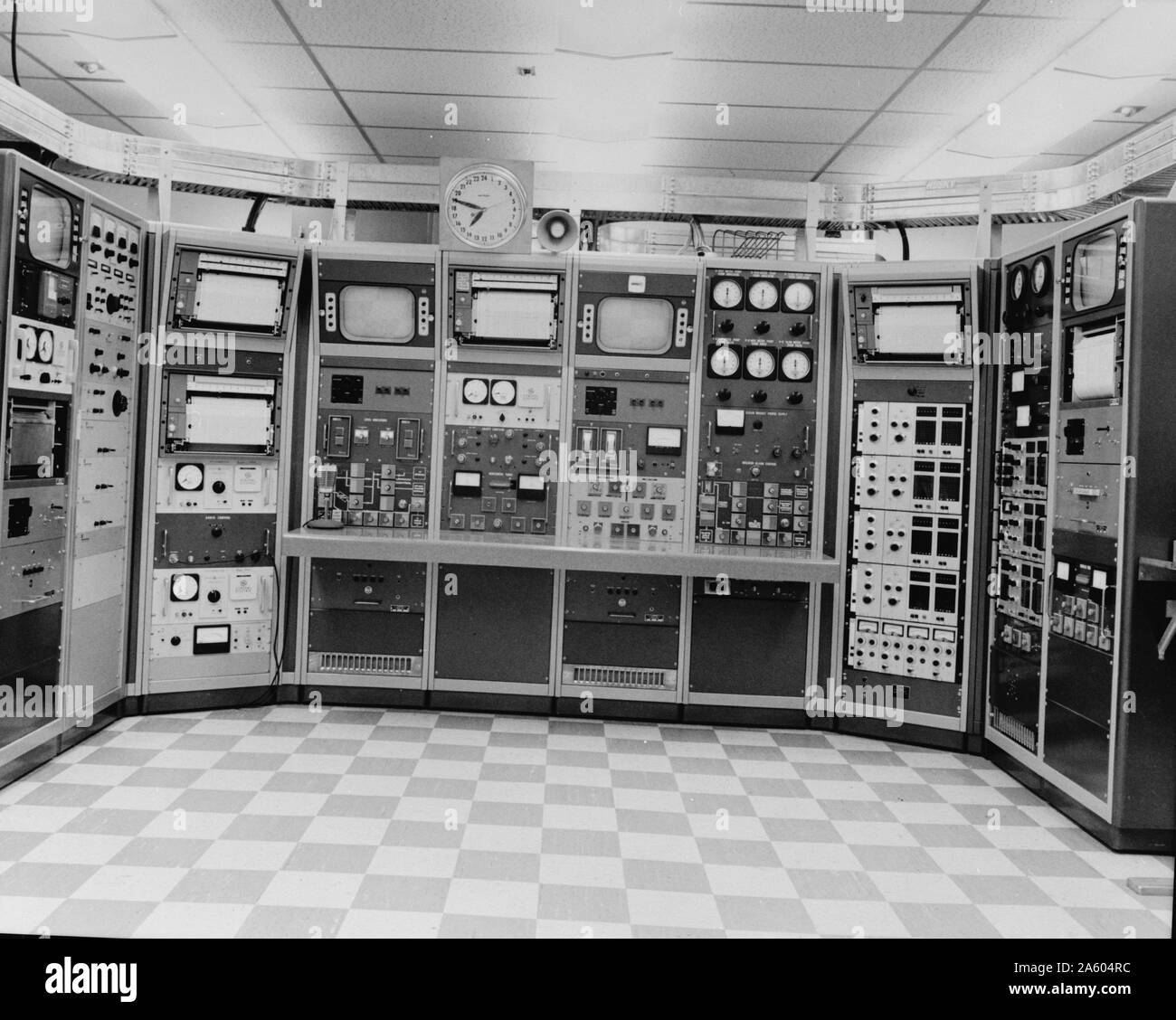 Rocky Flats Plant, Critical Mass Laboratory. Experimental control panel for Uranium and plutonium experiments in the uS nuclear weapons programme. Stock Photo