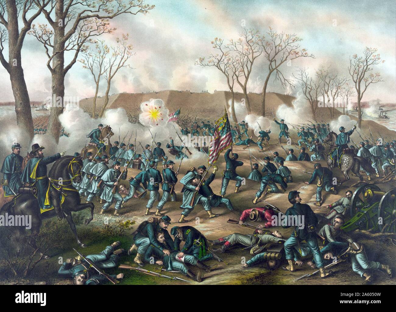 Battle of Fort Donelson; Capture of General S.B. Buckner and his army; February 16th 1862 Stock Photo